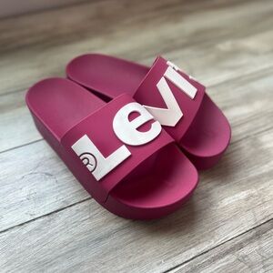 Levi's Magenta Slide Sandals